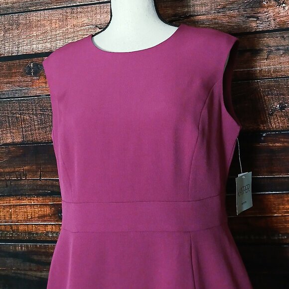 NWT Kasper Sheath Dress 10P Cerise Zip Back Lined - Picture 4 of 11